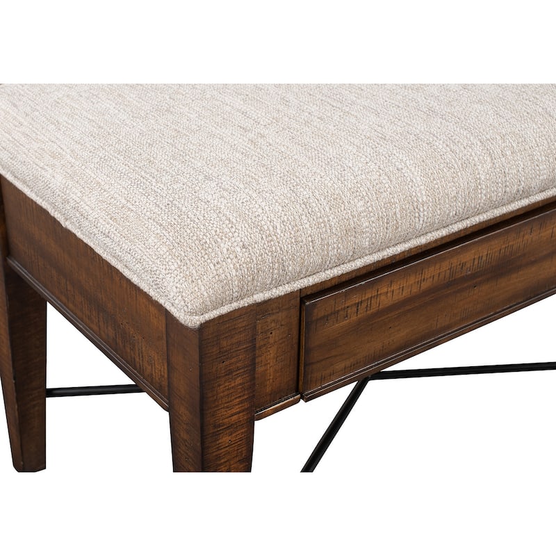 Magnussen Home Bay Creek Toasted Nutmeg Upholstered Bench - 58''W x 17''D x 19''H