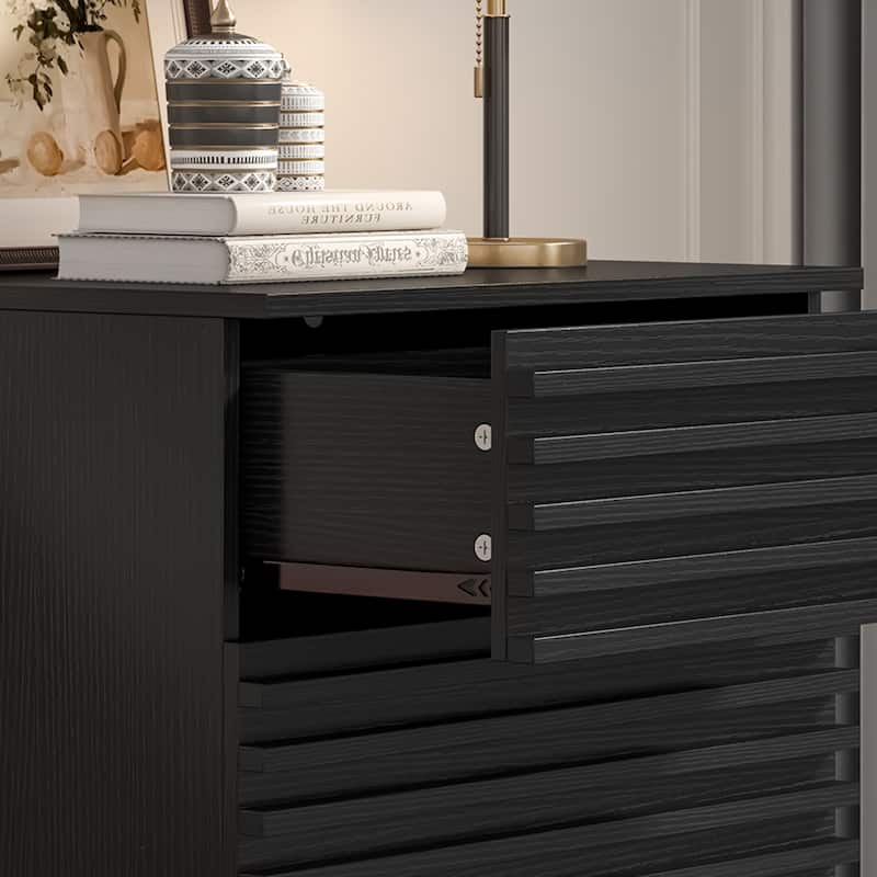 Fluted 4 Drawer Dresser 36" Tall Modern Chest of Drawers