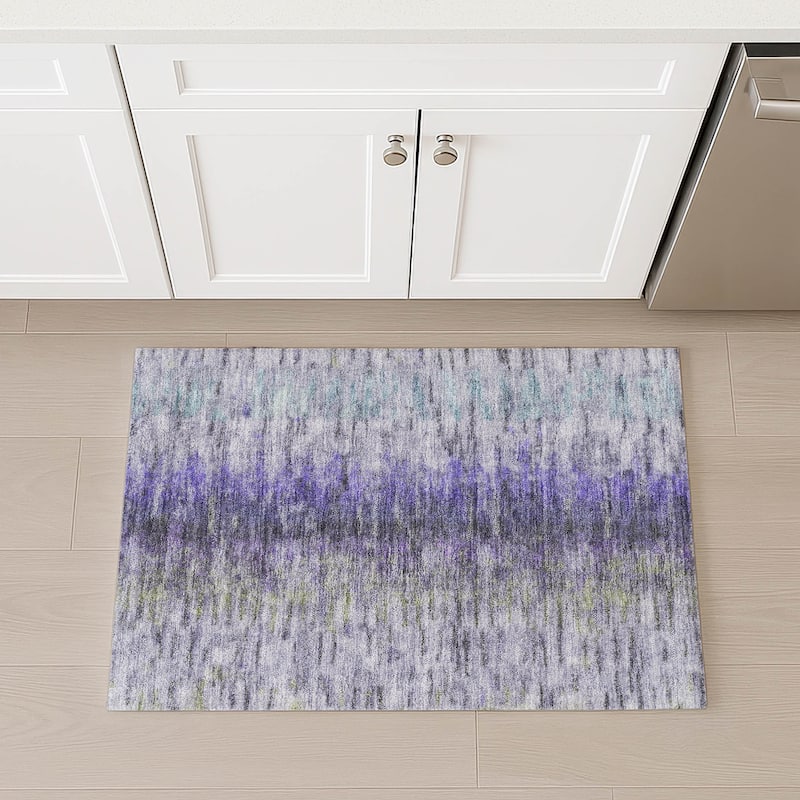 Machine Washable Indoor/ Outdoor Contemporary Ombre Chantille Rug