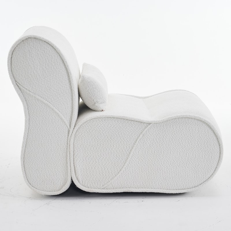 Ergonomic Design Pellet Velvet Sofa Lounge Chair with Pillow