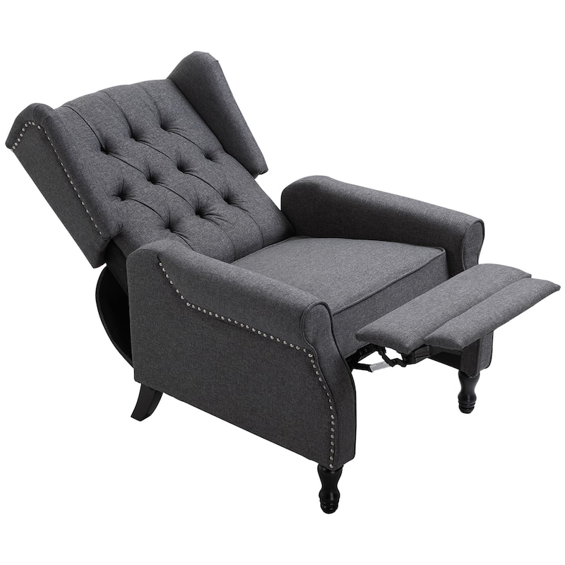 26" Tufted Recliner Chair with Footrest