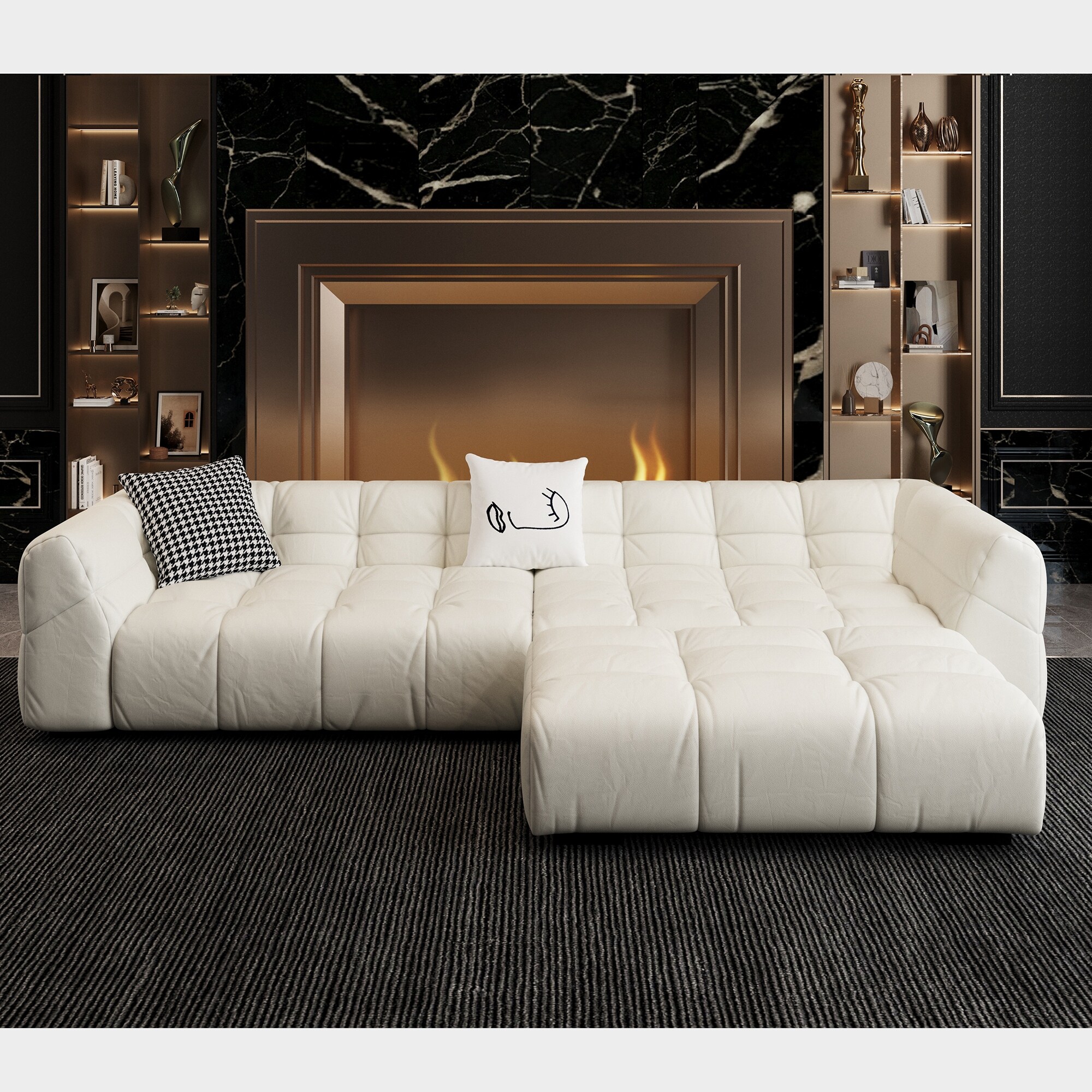Leather Reversible Sectional Sofas Bed Bath Beyond