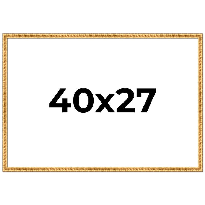 40x27 Frame Gold Real Wood Picture Frame Width 1 inches | Interior