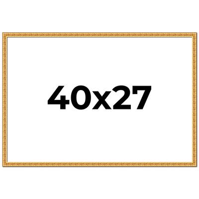 40x27 Frame Gold Real Wood Picture Frame Width 1 inches | Interior