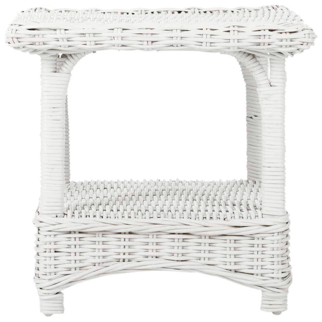 SAFAVIEH Teri White Rattan Side Table - 22" x 22" x 20.5" - 22Wx22Dx21H