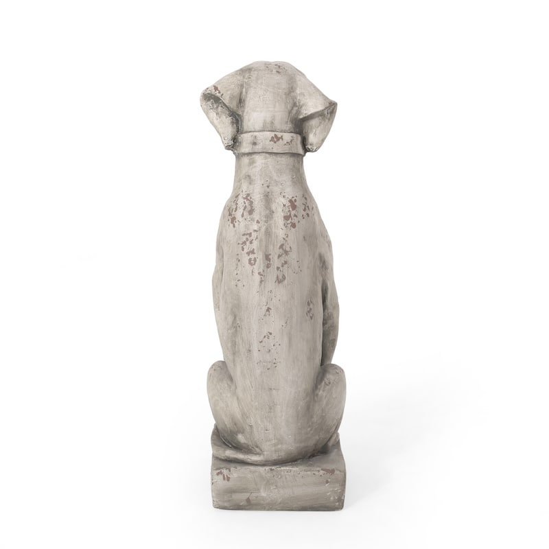 Gomer Outdoor Cast Stone Outdoor Dog Garden Statue by Christopher Knight Home
