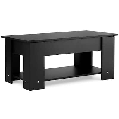 Modern Coffee Table with Lift Top and Large Hidden Storage Space - 38.5" x 20"/29" x 16.5"