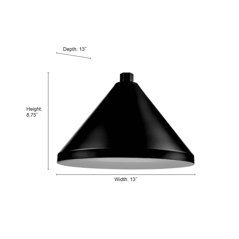 R Series 1-Light Cord Wide Cone Satin Black