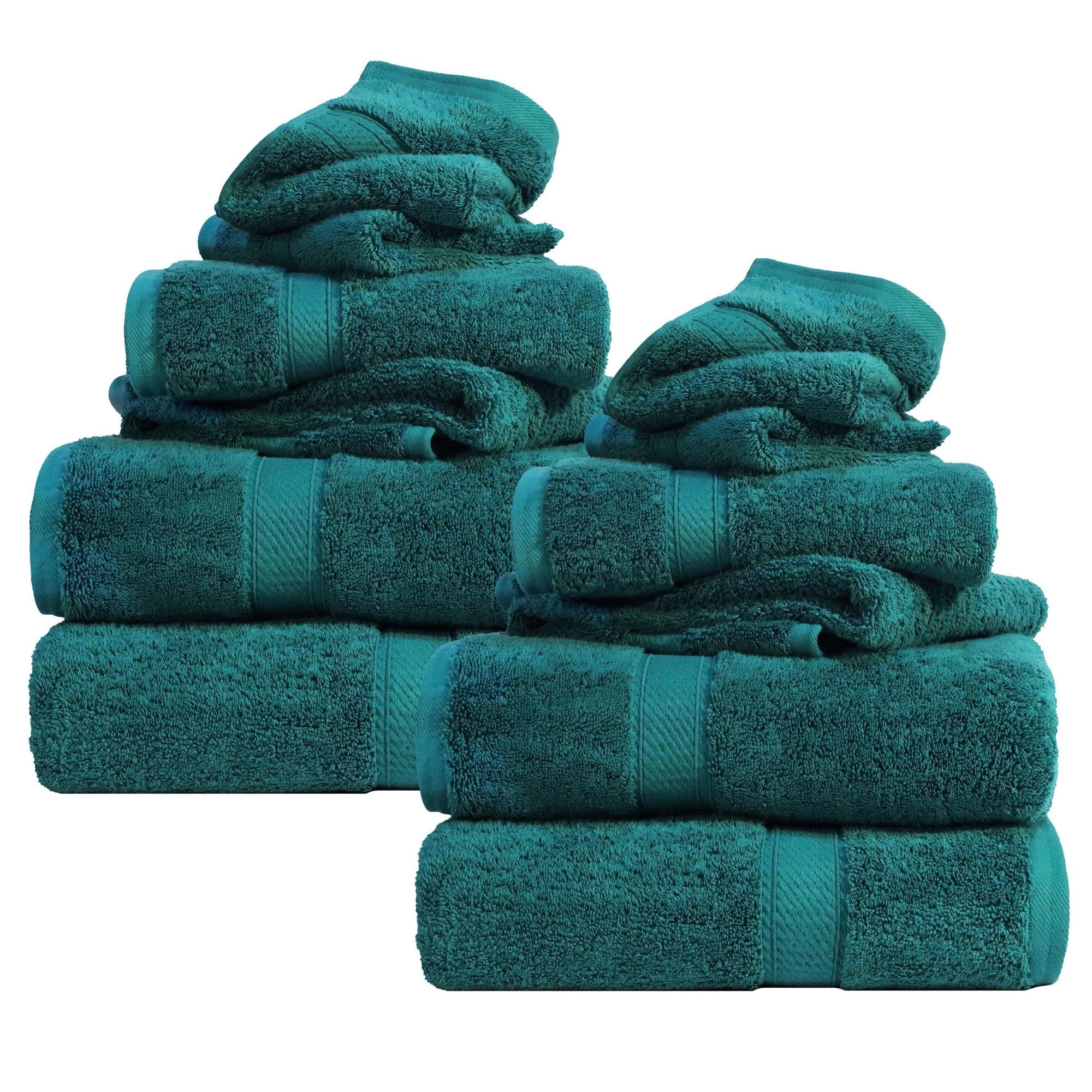 Blue Nile Mills Assorted 12-Piece Towel Set, Hotel Quality Ultra-Plush Egyptian Cotton Towels