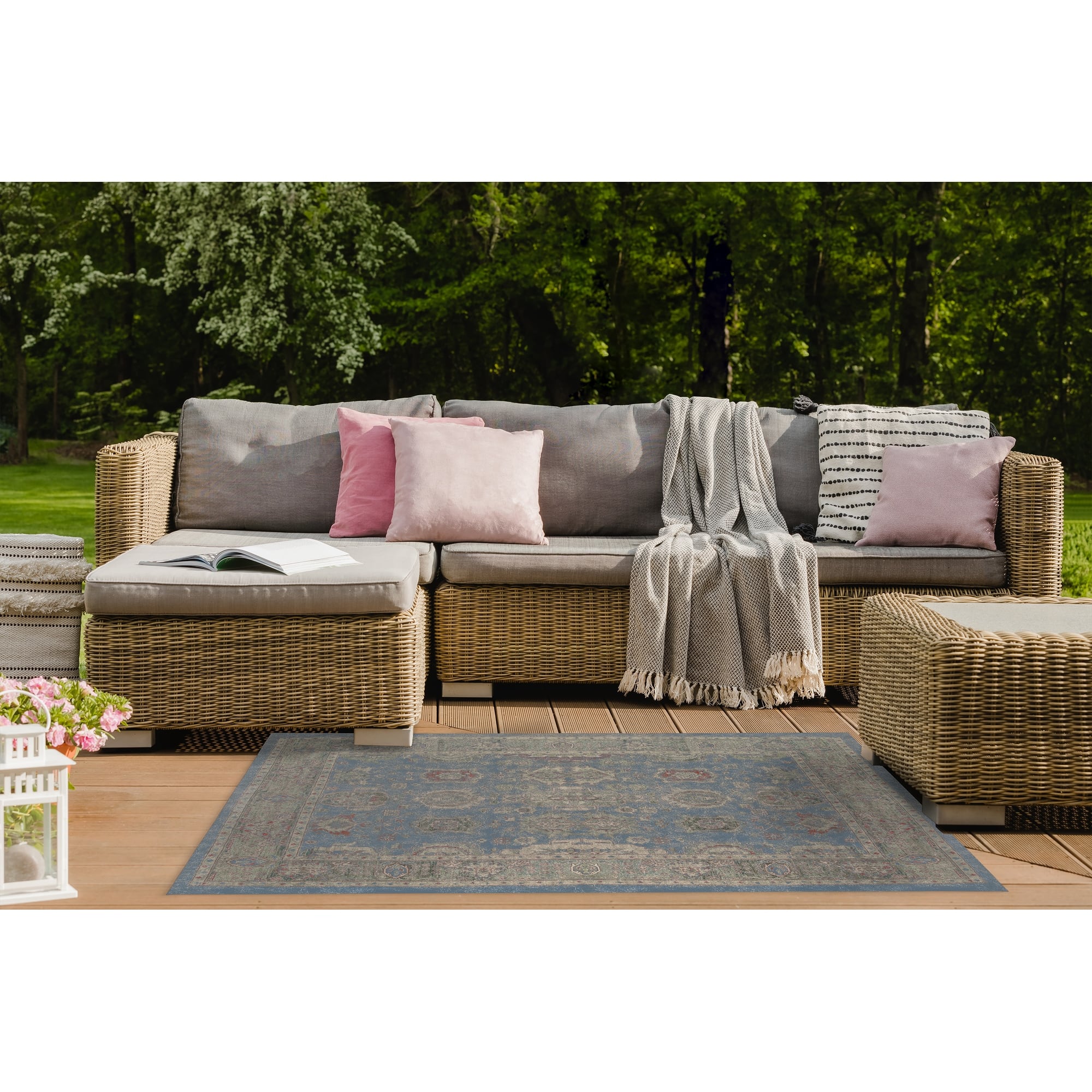 PESHAWAR LIGHT BLUE Outdoor Rug By Kavka Designs Bed Bath & Beyond