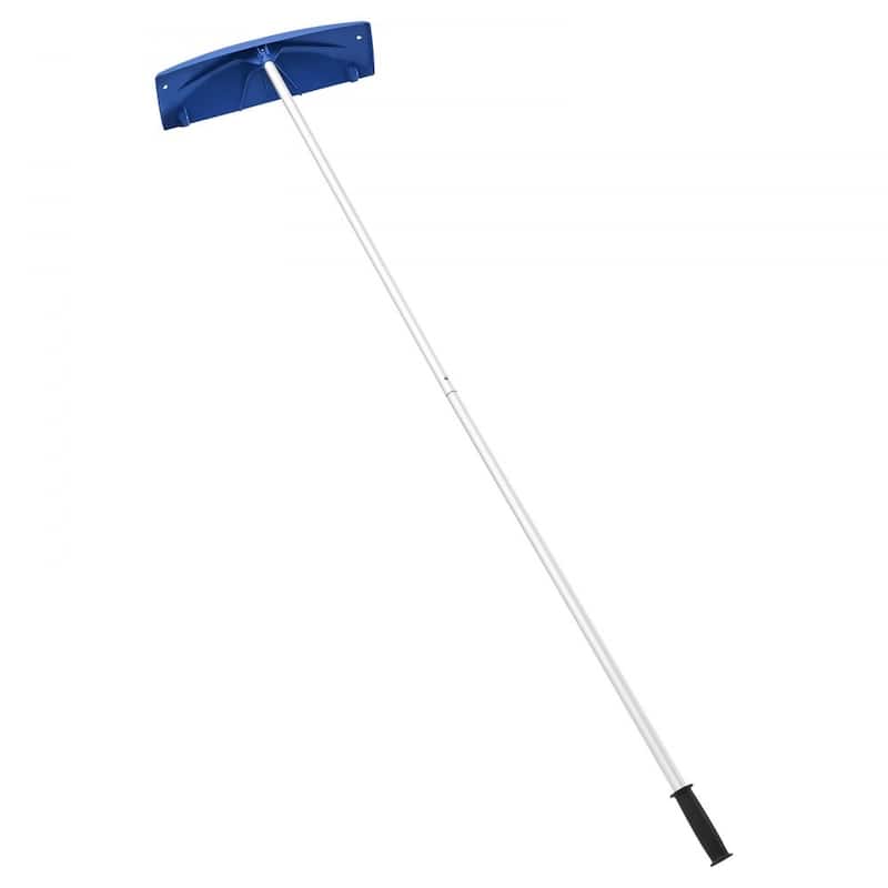 24-Inch Roof Snow Rake with Extendable Aluminum Handle for Efficient Snow Removal - 46.46”-218.50” x 23.62” x 6.10”