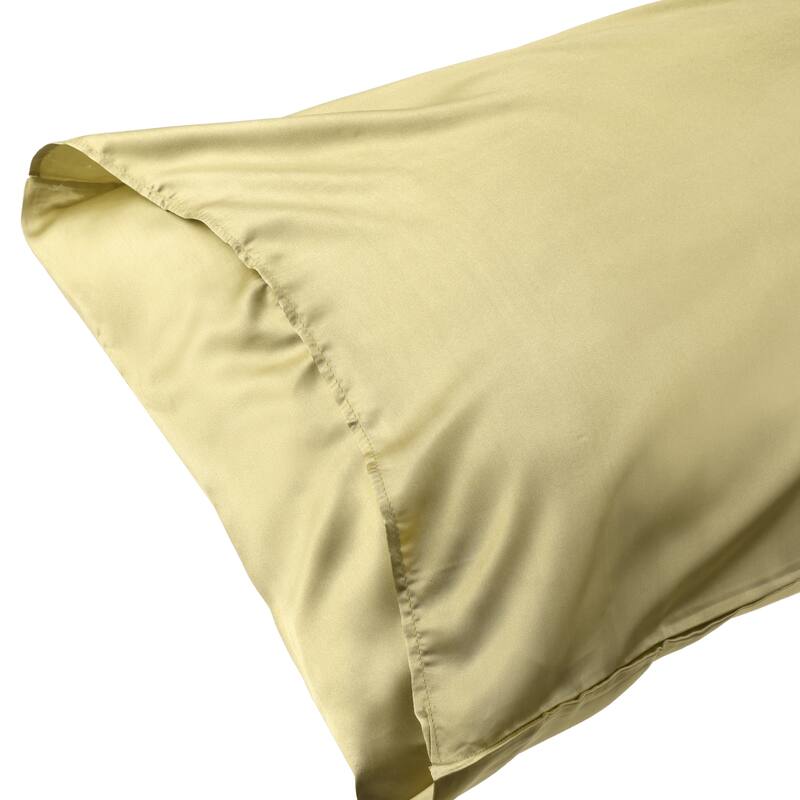 Satin Comfortable Envelope Closure Standard Pillowcase 2 Pcs - Gold - California King(20"x40")