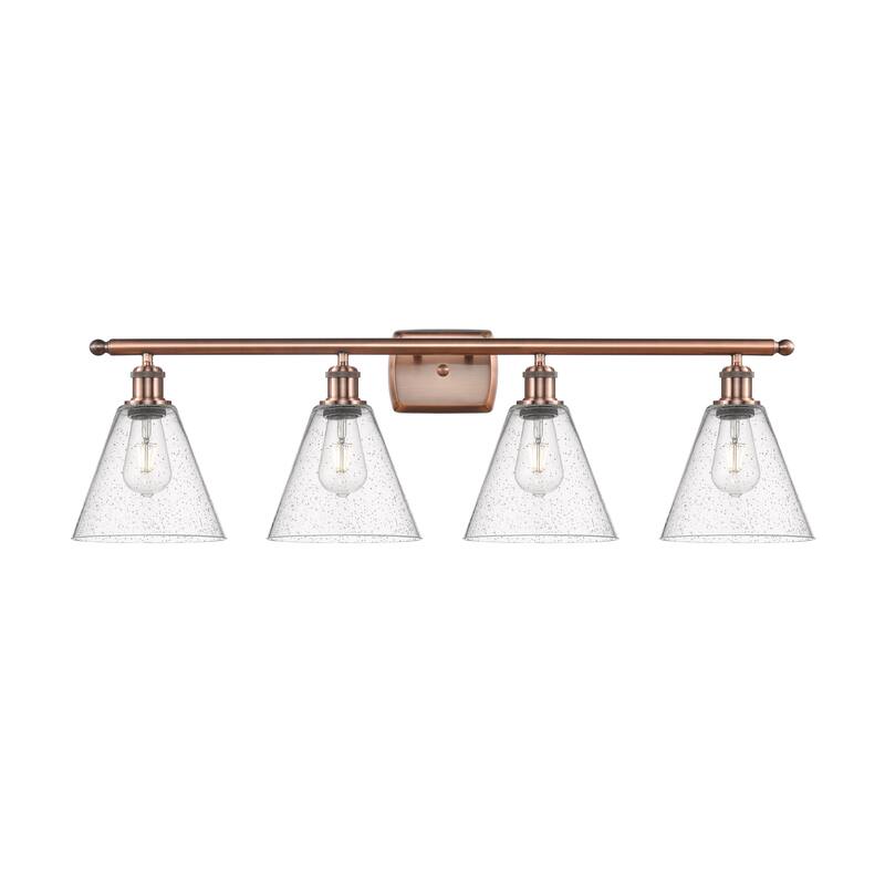 Innovations Lighting Berkshire - 4 Light 38" Bath Vanity Light - Antique Copper Finish/Seedy