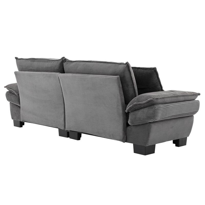 Corduroy Couch Loveseat Sofa with Pillows,Comfy Upholstered Deep Seat Sofa for Bedroom,Living Room,Office
