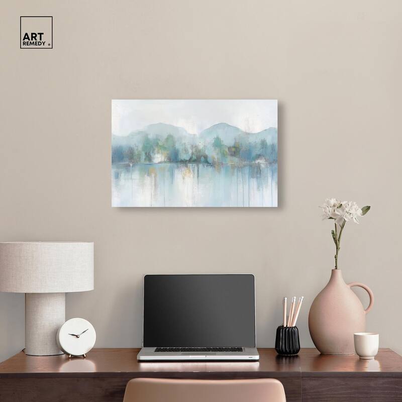 Mirrored Aqua Dream II Canvas by Art Remedy, Gallery Wrapped
