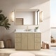 preview thumbnail 25 of 126, Oza Bath Vanity with Quartz Stone Top and Mirror 48in. - Natural Oak