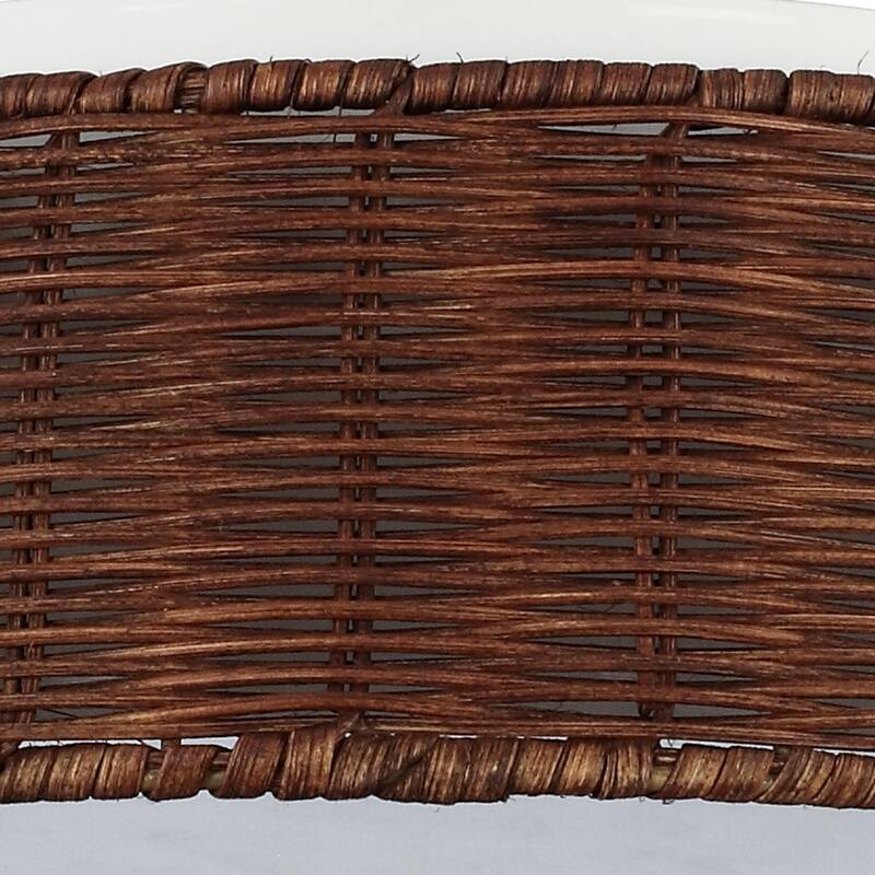 17" Boho Brown Rattan LED Flush Mount Ceiling Light