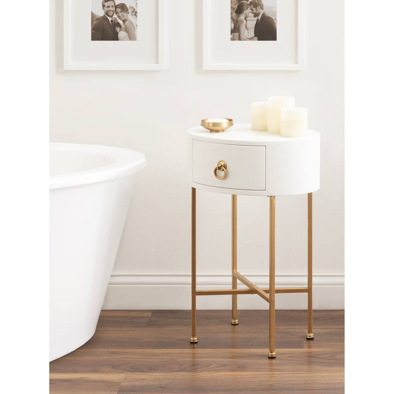 Kate and Laurel Decklyn Glam Oval Side Table