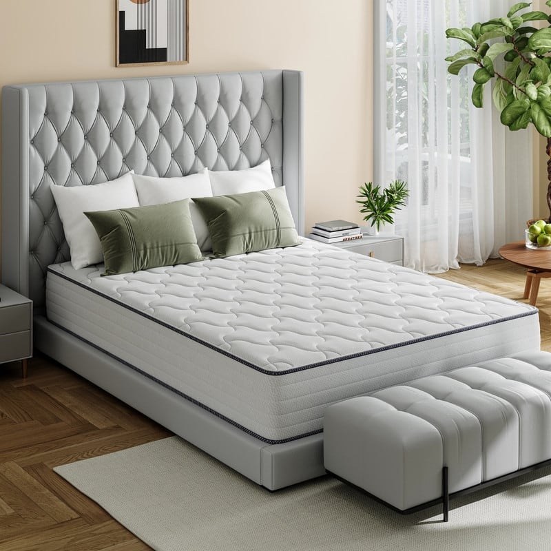 SweDrea 8/12in MorningEase Series Hybrid Medium Firm Mattress