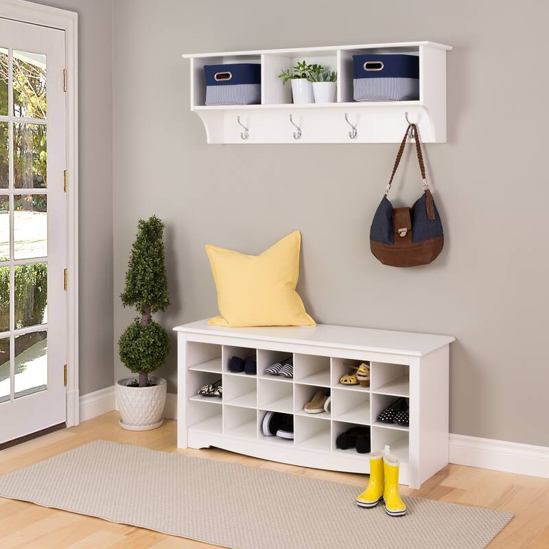 Winslow White Hanging Entryway Shelf - White