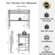 preview thumbnail 6 of 7, Twin Loft Bunk Black with Cinnamon Wood Desk and Closet Rod
