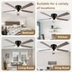 preview thumbnail 29 of 32, Cusp Barn 52/60" Farmhouse 5-Blade Flush Mount Indoor Standard Ceiling Fan with Remote Control and Clear Glass Shade