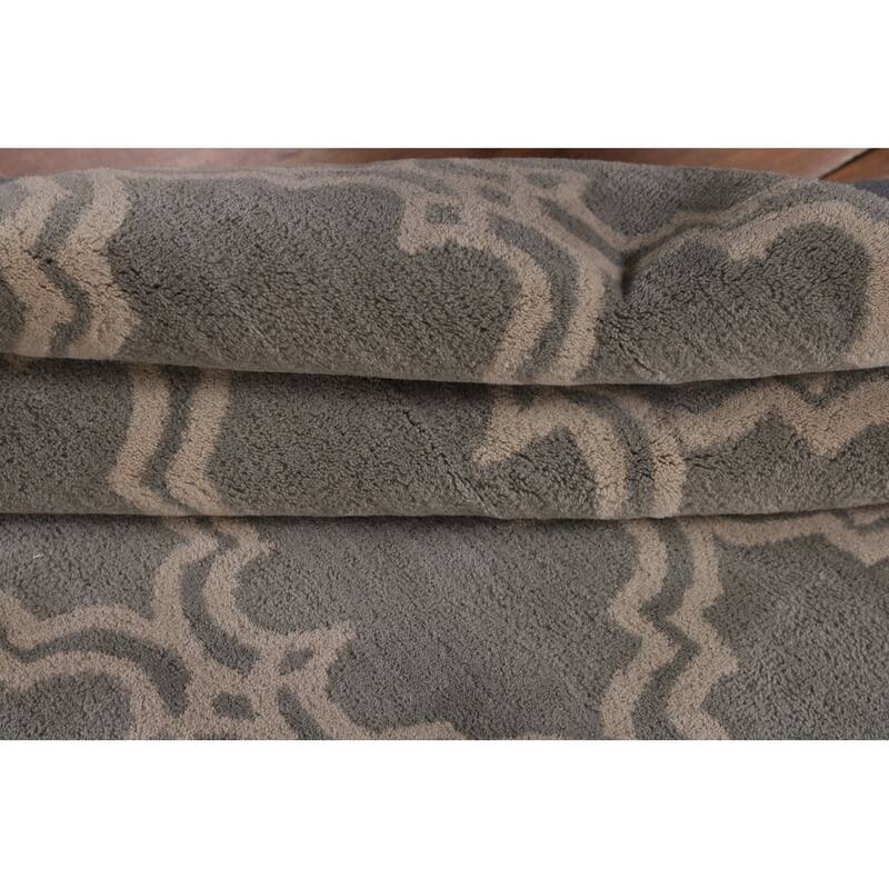 Trellis Indian Area Rug Hand-Tufted Wool Carpet - 5'0" x 8'0"