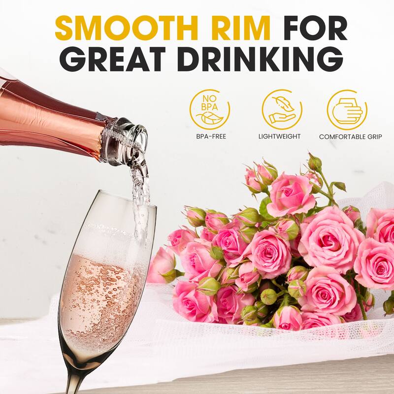 Berkware Luxurious and Elegant Sparkling Colored Glassware - Champagne Flutes