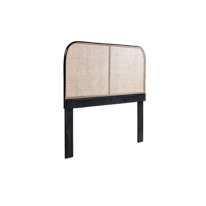 East Indie Cane and Teak Headboard
