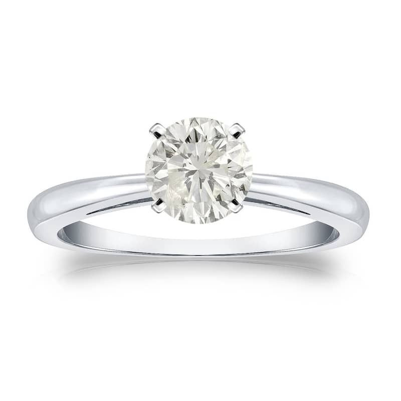 Auriya 14k Gold 3/4ctw Round Solitaire Diamond Engagement Ring