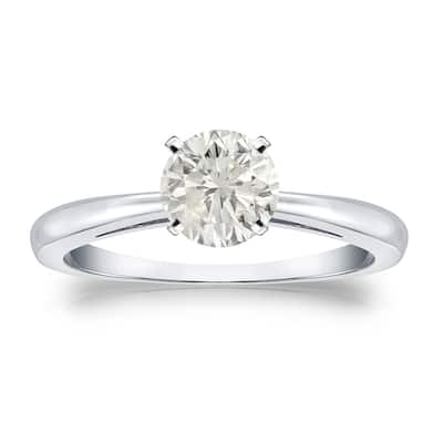 Auriya 14k Gold 3/4ctw Round Solitaire Diamond Engagement Ring