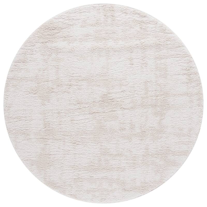 SAFAVIEH Rumi Shag Reta Shag Rug - 6'7" Round - Ivory/Light Beige