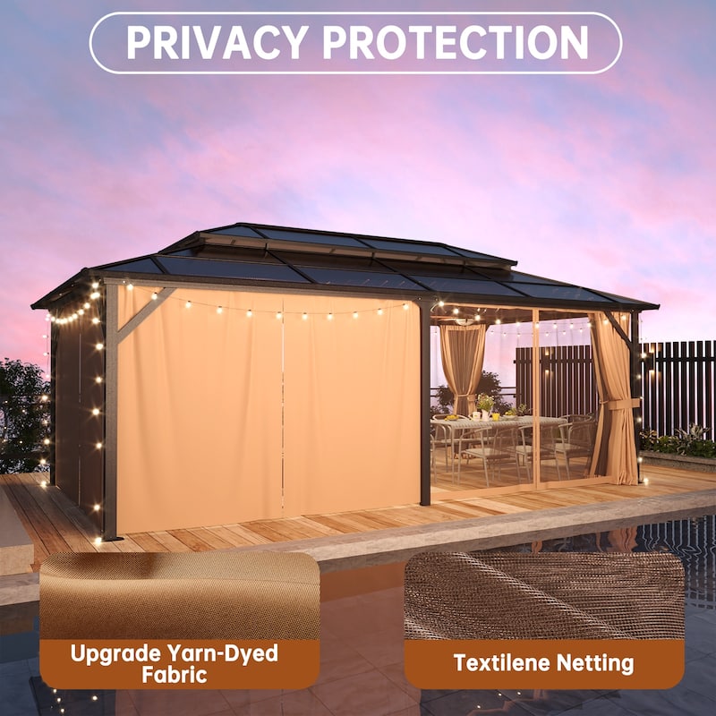 Outdoor Double Roof Hardtop Gazebo