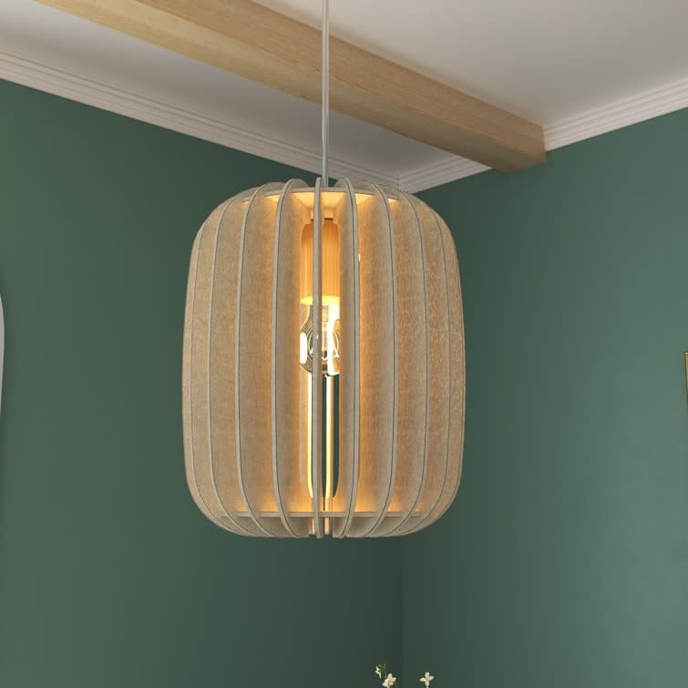 Acroma 1-Light Modern Pendant Light Fixture with Felt Shade - Satin Gold