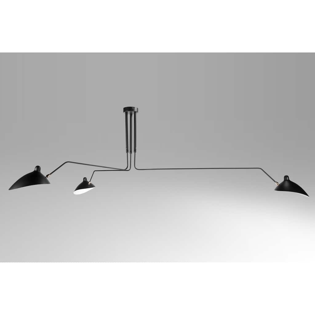 Black Aluminum Flush Mount With Shades