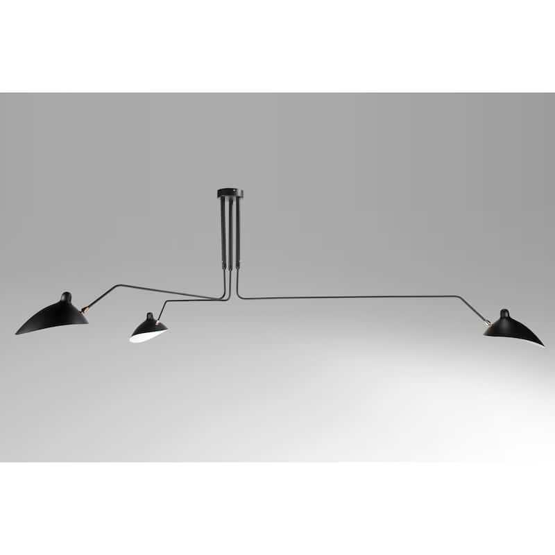 Black Aluminum Flush Mount With Shades