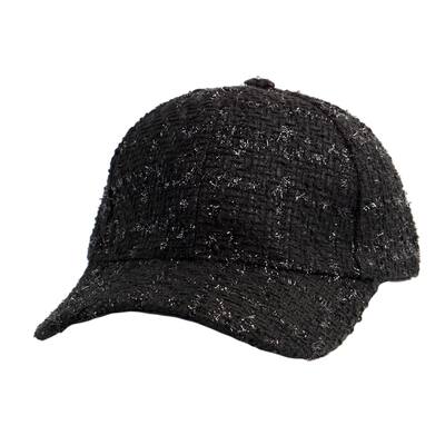 Top Headwear Fashion Blogger Tweed Woven Baseball Cap