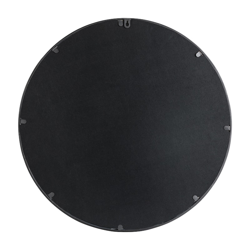 Glitzhome Modern Round/ Arched Black Metal Glass Wall Mounted Mirror Indoor Decor