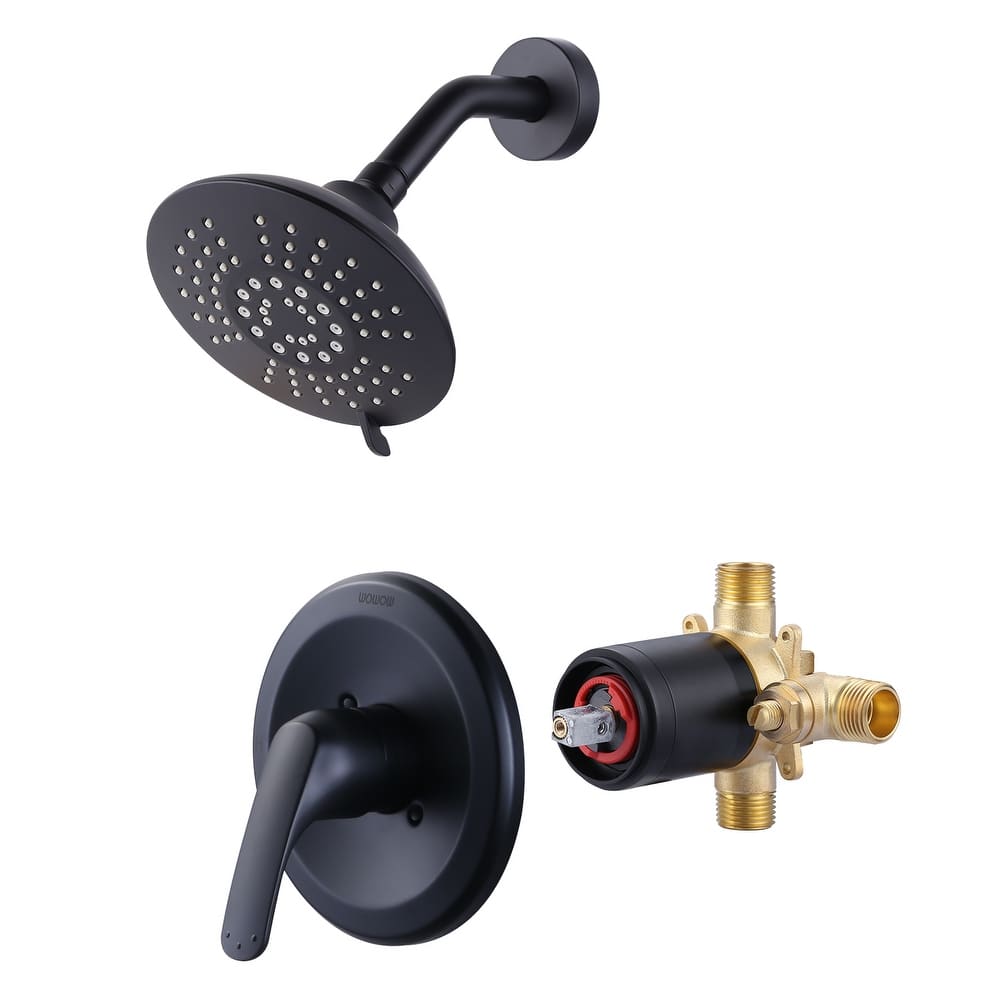 WOWOW Single Handle 5-Spray Round Shower Faucet with Valve