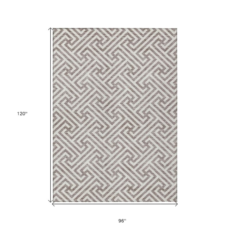 HomeRoots Geometric Transitional Rectangle Outdoor Rug