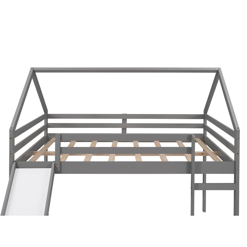 Loft Bed with Slide, House Bed with Slide
