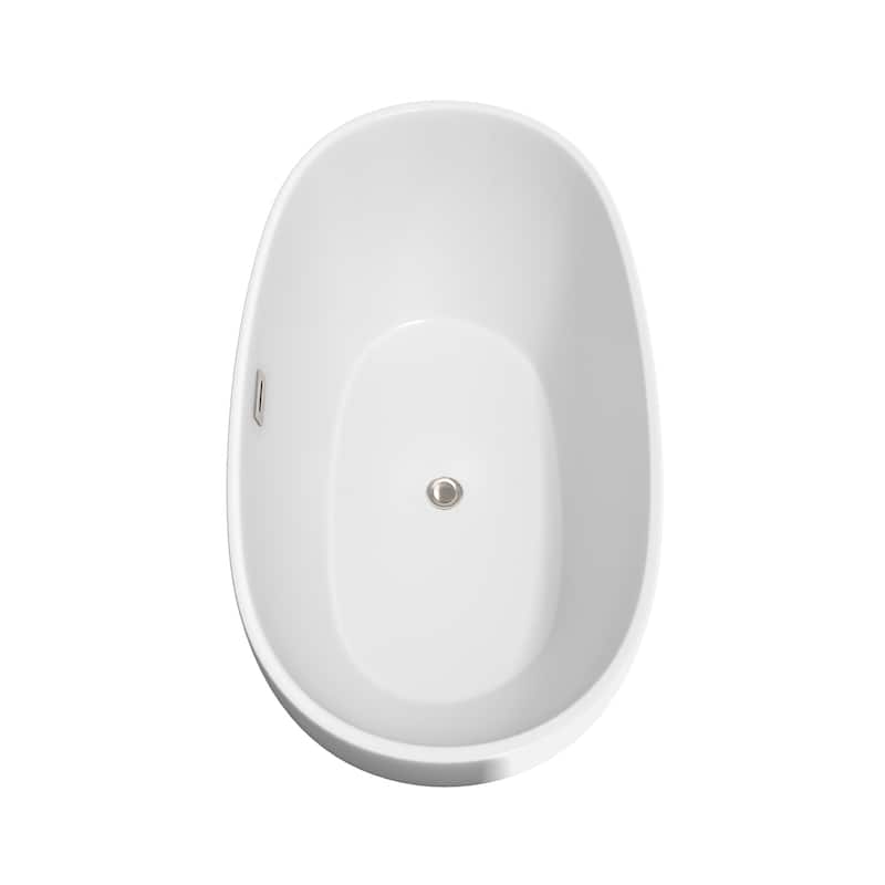 Wyndham Collection Juno 63-inch White Freestanding Soaking Bathtub