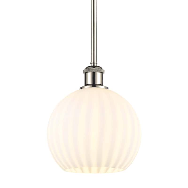 Innovations Lighting 516-1S-10-8 White Venetian Pendant White Venetian - Polished Nickel / White Venetian