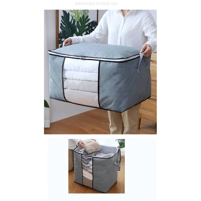 Large Storage Bags 2-Pack with Clear Window and Handles - Vertical: 18.11” L x 11.02” W x 18.9” H