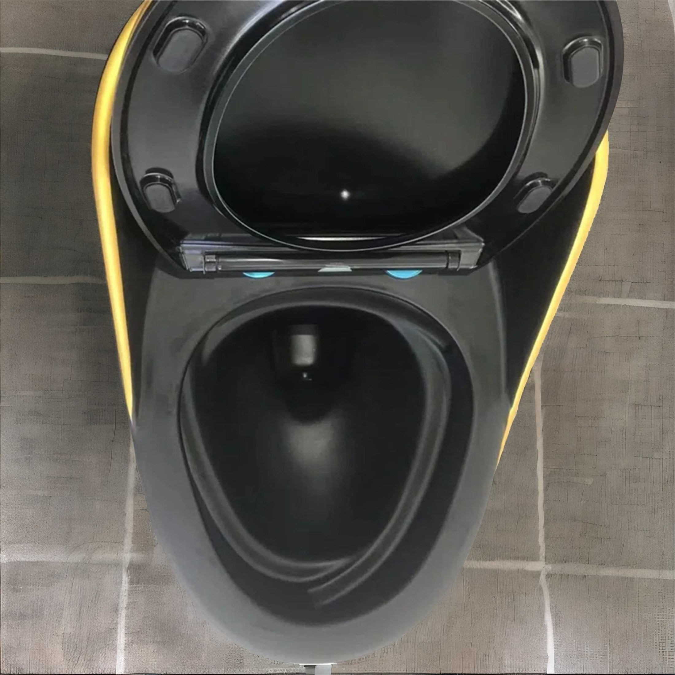 Black Double Gear Flushing Ceramic One Piece Toilet with