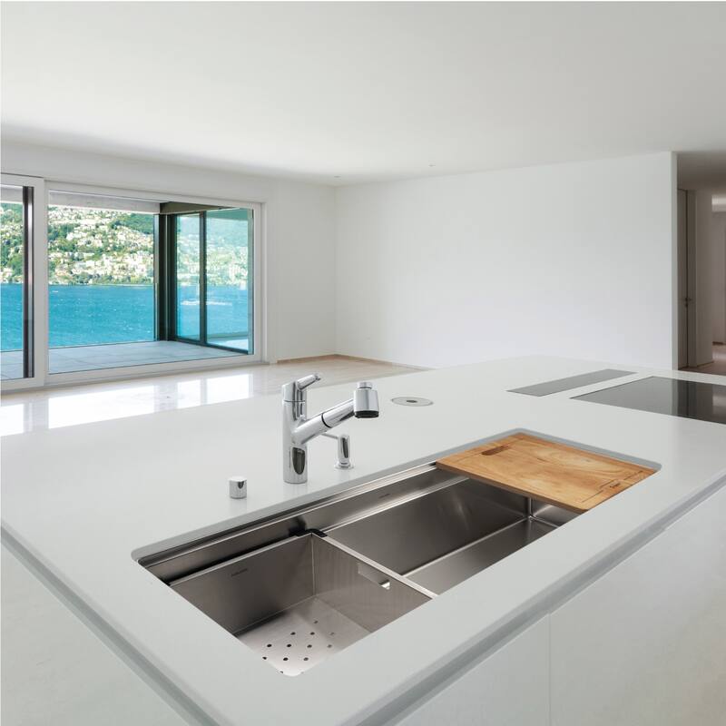 Houzer Novus 45" Undermount Single Basin Stainless Steel Kitchen Sink - Stainless Steel