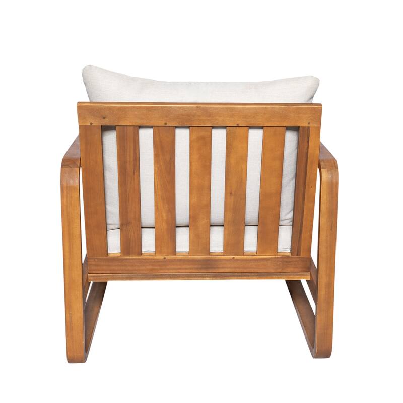 Christopher Knight Home - Outdoor Acacia Wood Lounge Chair with Cushions