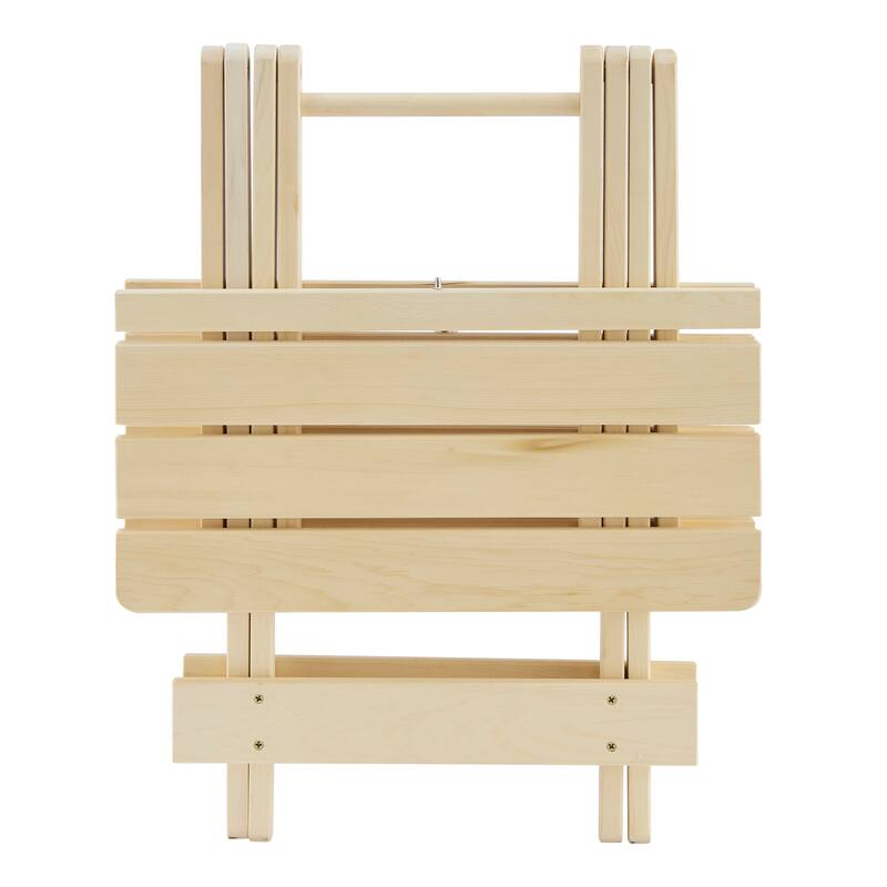 Folding Square table Patio Outdoor solid wood table for Backyard, Balcony, Portable Design Space