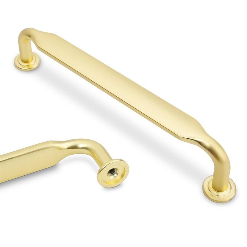 10 Pack Drawer Pulls - 5.5"L x 0.55"W - Brushed Gold