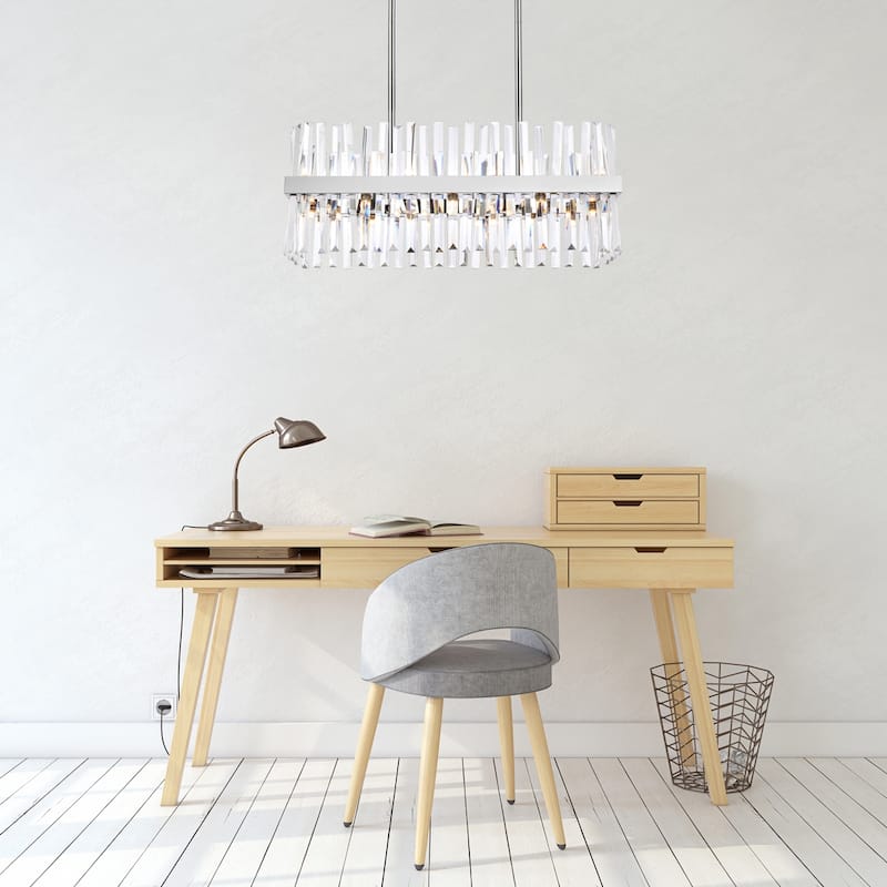 Indigo Home 30 inch crystal rectangle chandelier light